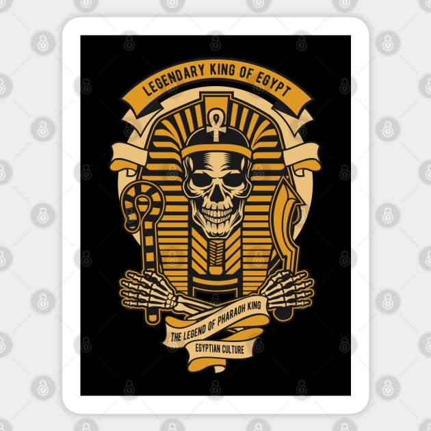 legendry skull king pharaoh Sticker by Mako Design 